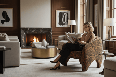 Huntress Accent Chair - Tiger Brown at Online8 Furniture Auckland NZ