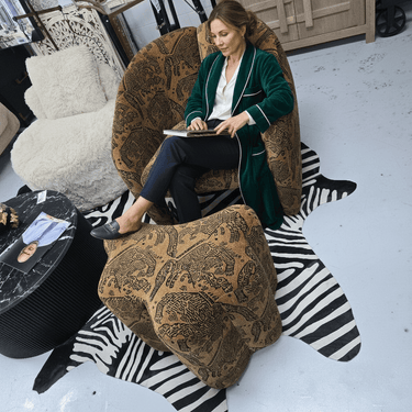 Huntress Armchair with Ottoman at online8 furniture store Auckland