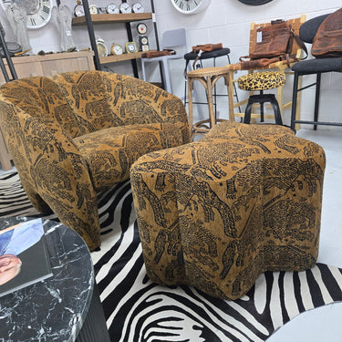 Huntress Armchair with Ottoman at online8 furniture store Auckland