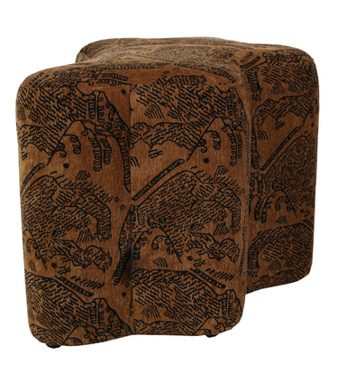 Huntress Ottoman - Tiger/Brown at online8 furniture store Auckland