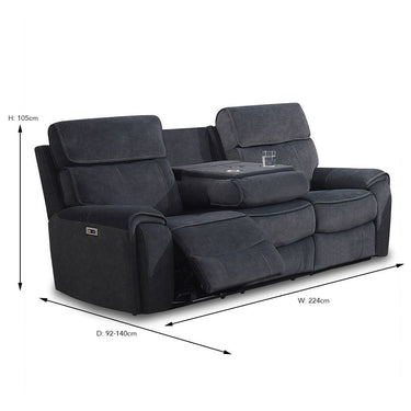 Huntsville Electric Recliner 3 Seater with Console at online8 furniture store Auckland