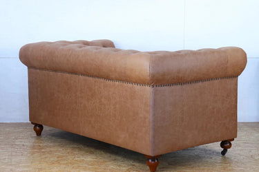 Huskins Chesterfield 2 Seater Sofa - Light Brown at online8 furniture store Auckland