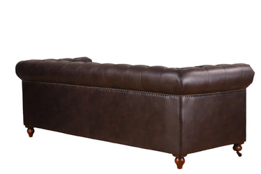 Huskins Chesterfield 3 Seater Sofa - Dark Brown at online8 furniture store Auckland