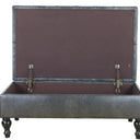 Huskins Chesterfield Ottoman with Storage - Black at online8 furniture store Auckland