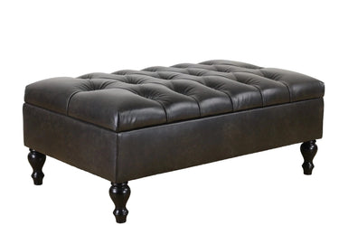 Huskins Chesterfield Ottoman with Storage - Black at online8 furniture store Auckland