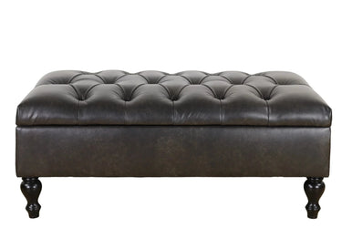 Huskins Chesterfield Ottoman with Storage - Black at online8 furniture store Auckland