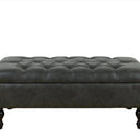 Huskins Chesterfield Ottoman with Storage - Charcoal at online8 furniture store Auckland