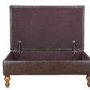 Huskins Chesterfield Ottoman with Storage - Light Brown at online8 furniture store Auckland