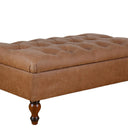 Huskins Chesterfield Ottoman with Storage - Light Brown at online8 furniture store Auckland