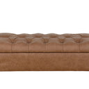 Huskins Chesterfield Ottoman with Storage - Light Brown at online8 furniture store Auckland