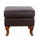 Huskins Leather Ottoman - Brown at online8 furniture store Auckland