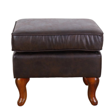 Huskins Leather Ottoman - Brown at online8 furniture store Auckland