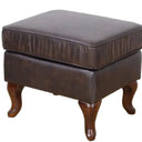 Huskins Leather Ottoman - Brown at online8 furniture store Auckland