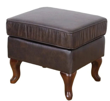 Huskins Leather Ottoman - Brown at online8 furniture store Auckland