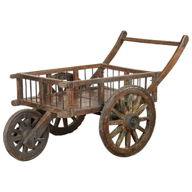 Indian Heritage Wooden Cart with Wheels at online8 furniture store Auckland