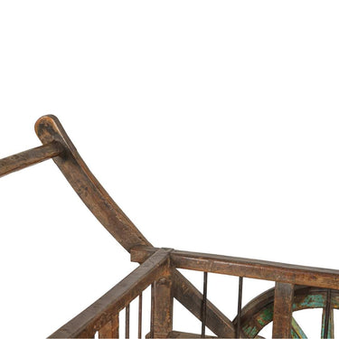 Indian Heritage Wooden Cart with Wheels at online8 furniture store Auckland