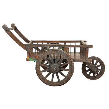 Indian Heritage Wooden Cart with Wheels at Online8 Furniture Auckland NZ