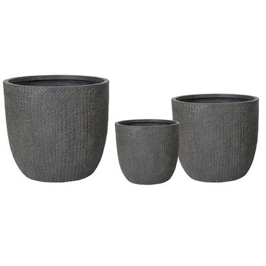 Indiana Clayfibre Pot Pebble-Set of 3 at online8 furniture store Auckland
