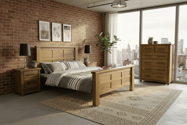 Industrial Bedroom Suite 4Pcs - King at online8 furniture store Auckland