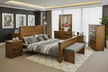 Industrial Bedroom Suite 6Pcs - King at online8 furniture store Auckland