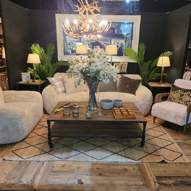 Industrial Coffee Table with Castors at online8 furniture store Auckland