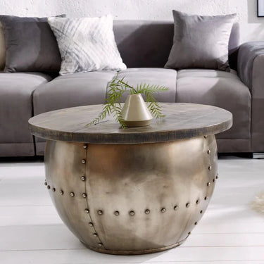 Industrial coffee table with Metal Base at online8 furniture store Auckland