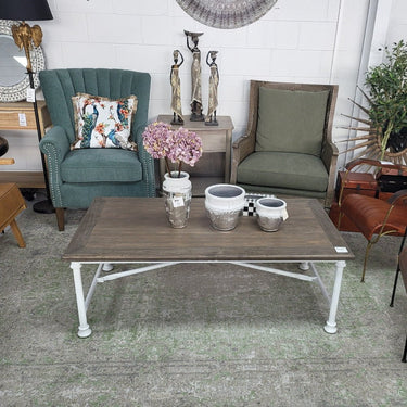 Industrial Coffee Table with Metal Legs at online8 furniture store Auckland