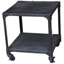 Industrial Metal Side Table with Wheels at online8 furniture store Auckland