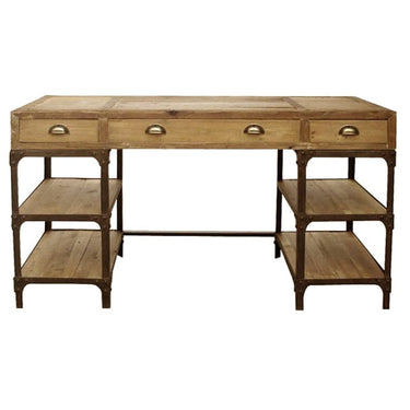 Industrial Pine & Iron Desk at Online8 Furniture Auckland NZ