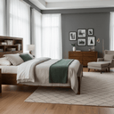 Industrial Queen Bed Frame with Bookcase at online8 furniture store Auckland