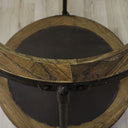 Industrial Side Table with Wheels - Reclaimed Elm at online8 furniture store Auckland