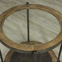 Industrial Side Table with Wheels - Reclaimed Elm at online8 furniture store Auckland