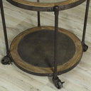 Industrial Side Table with Wheels - Reclaimed Elm at online8 furniture store Auckland