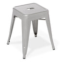 Industry Low Stool - Silver at online8 furniture store Auckland