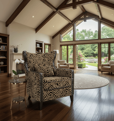 Instinct Wingback Armchair with Brass Studs at online8 furniture store Auckland