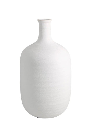 Irina White Bottle Vase - Small at online8 furniture store Auckland