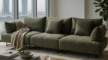 Iris 3 Piece Sectional Sofa – Olive at Online8 Furniture Auckland NZ