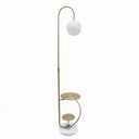 Iron & Marble Arched Floor Lamp with Table – Gold at Online8 Furniture Auckland NZ