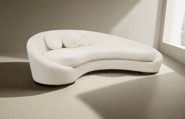 Isla Curved Boucle 3 Seater Sofa at online8 furniture store Auckland