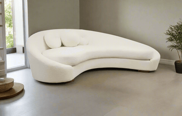 Isla Curved Boucle 3 Seater Sofa at online8 furniture store Auckland