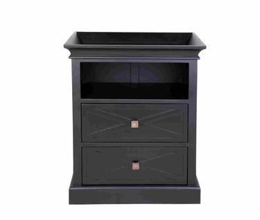 Island Life Bedside Table - Black at online8 furniture store Auckland