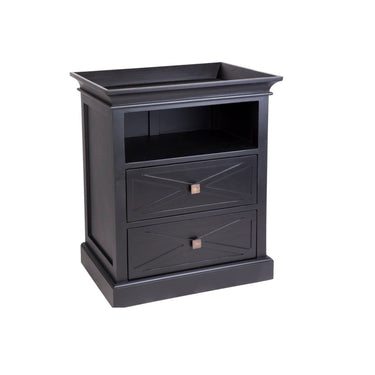 Island Life Bedside Table - Black at online8 furniture store Auckland