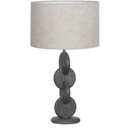 Jai Wooden Table Lamp - Black Sandblast / Beige at online8 furniture store Auckland
