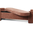Jamilla Storage Bench in a soft pink-brown rosewood upholstery