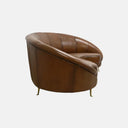 Jane Curved Leather Sofa - Brown at Online8 Furniture Auckland NZ