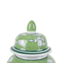 Japonica Ceramic Mini Ginger Jar styled on a bookshelf