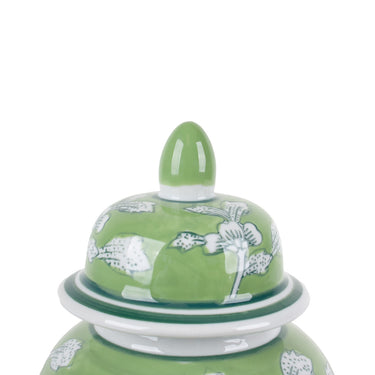 Japonica Ceramic Mini Ginger Jar styled on a bookshelf