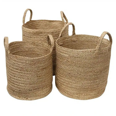 Jute Basket set/3 Round at online8 furniture store Auckland