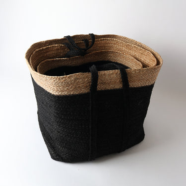 Jute Baskets Set of 3 Square Mixed at Online8 Furniture Auckland NZ