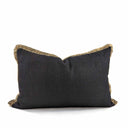 Jute Flange Cushion Cover - Black & Natural at online8 furniture store Auckland